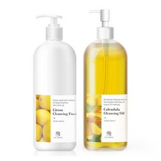 Earthroha大容量香櫞潔面泡沫+金盞花卸妝油套裝, 1組