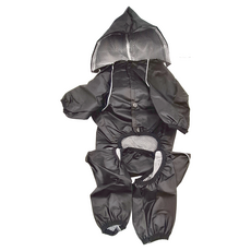 狗狗連帽四腳雨衣, S, 黑色, 1件