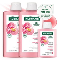 KLORANE 蔻蘿蘭 牡丹深層清潔舒緩洗髮精 400ml 2瓶+100ml組, 1組, 900ml