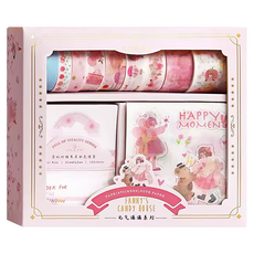 德德小品集 元氣滿滿 手帳素材禮盒 20754 便籤80 x 62mm 10款 x 10張 + 貼紙82 x 80mm 10張 + 紙膠帶2mm 10個, 芬妮的糖果屋, 1盒