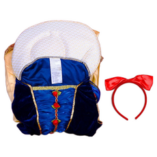 STUPID 女童萬聖節可愛白雪公主洋裝 + 髮飾套組, 1套, 紅色 + 藍色 + 金色