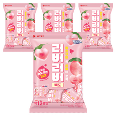 롯데웰푸드_미니벌크 러버러버 젤리 백도 17g*12봉, 204g, 4개