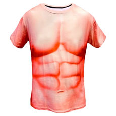 愚蠢漫畫肌肉體 T 卹, 淺褐色, 1個