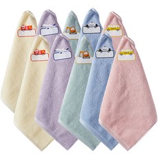 30支棉交通工具刺繡掛耳毛巾, 10個, 隨機發貨