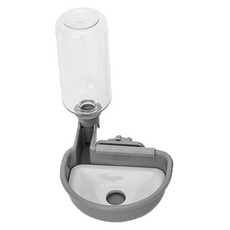 萌貝貝 寵物防濕嘴掛式飲水器, 灰色, PP/ABS/PET材質, 水瓶容量約480毫升, 1個