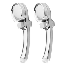 Leehansun LivingScience Stop and Go節水蓮蓬頭, 銀色, 2個