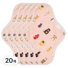 WIZLLY 粉色小狗布衛生棉, 大型, 1件, 20個