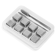 KIVOLI 304不鏽鋼冰塊8入 + 專用夾 + 專用盒套組, 1套