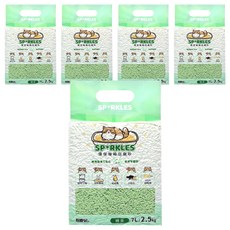 SPARKLES 環保極細豆腐貓砂, 綠茶, 2.5kg, 5包