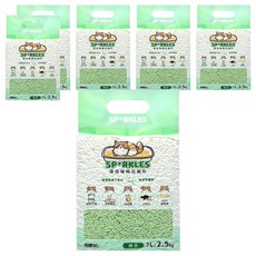 SPARKLES 環保極細豆腐貓砂, 綠茶, 2.5kg, 6包