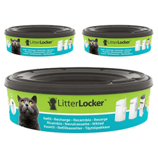 LitterLocker 貓咪鎖便桶專用垃圾袋匣 177mm 3個, 177.8 x 50.8mm, 灰色