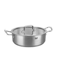 電磁爐適用Single Life系列附蓋不鏽鋼雙耳湯鍋, 銀色, 26cm, 1組