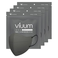 viuum 에코 브리즈 새부리형 마스크 대형 KF94, 25개입, 4개, 그레이