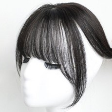 gelluna 長瀏海 側邊瀏海 空氣瀏海 自助接髮髮片 按扣式半頂假髮 HB-03, 1個, 1 自然黑