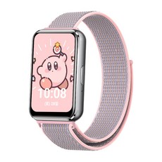 NUART Galaxy Fit 3 尼龍運動錶環錶帶, 1個, 粉紅色