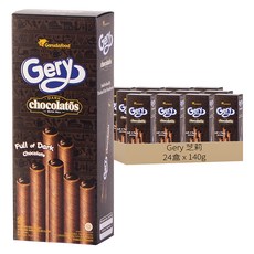 Gery 芝莉 捲心酥 黑巧克力口味, 140g, 24盒