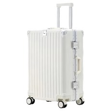 MyTravel 星的願鋁框行李箱20吋-白色, 登機箱, USB充電, 手機支架, 杯架設計, 20吋 35 x 21 x 55cm, 1個