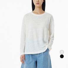 JAJU (JAJU) 女款亞麻寬鬆版長袖T恤