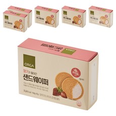 올가홀푸드 딸기가 들어간 샌드웨이퍼, 딸기맛, 32g, 6개