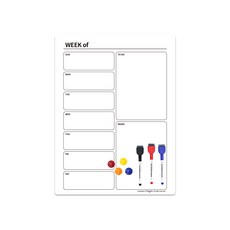 magpia 直式行事週曆磁鐵白板+白板筆 3入 隨機出貨+圓形磁鐵 4入 隨機出貨