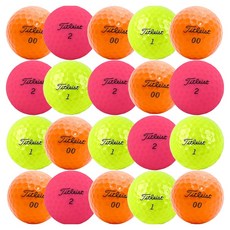 Titleist 高爾夫二手球 實惠型 2層 隨機出貨, 混合顏色, 20個, 1入