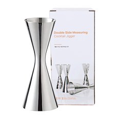 칼딘 홈텐딩 눈금형 더블 사이드 계량 칵테일 지거 30/60ml, 실버 베이직, 1개