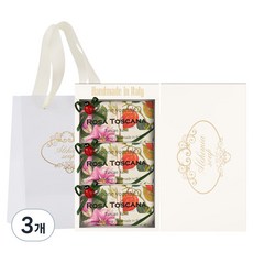알카미아비누 비누 로사 토스카나 3p + 선물상자 아이보리 + 쇼핑백, 3개