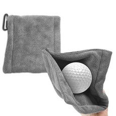 Earlyports 高爾夫毛巾登山扣高爾夫球清潔器, 灰色, 2個