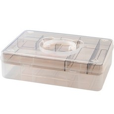 多功能塑膠收納盒 大容量, 1個, 清咖啡