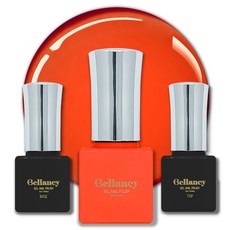 Looks bio Bellancy凝膠美甲一步膠+底膠+封層膠組, 1套, Bellancy Base 5ml + SN-29 霓虹橙 5ml + Bellanci Top 5ml