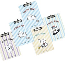 Maket Gamseong 隨機圖案夾紙板條紋小狗 5p, 隨機出貨