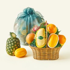 온브릭스 과일바구니 6종 중형 3호 3.5kg + 보자기, 1세트