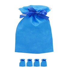 도나앤데코 더블리본 선물 복주머니 부직포백 대 36 X 53 cm, 블루, 5개입