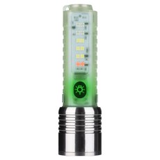 帶夜光閃燈充電手電筒 520A, 銀色, 1支