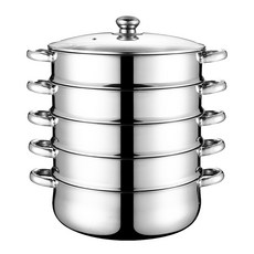 大容量五層不鏽鋼蒸鍋, 410不鏽鋼材質, 台灣監製, 28cm, 1個