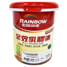 RAINBOW 虹牌油漆 458 全效乳膠漆, 天然氣味 無毒環保 長效抗菌 塗膜細緻, 玫瑰白, 1L, 1罐