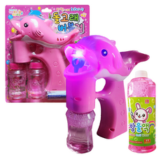 快樂兒童 LED 音樂肥皂泡泡自動泡泡槍 + 泡泡液 2入 2組 + 補充液 500ml, 粉紅色, 粉紅色(泡泡槍組), 粉紅色(補充液), 1套