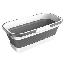 折疊帶滑輪大容量水桶 PP+矽膠材質, 混合色, 1個