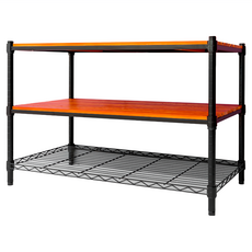 dayneeds 日需百備 松木烤漆三層架, 黑框柚木, 3層