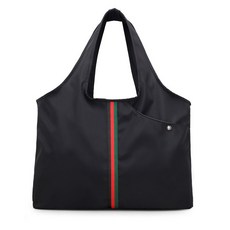 金깨비 大容量防水尼龍肩背包 尿布包, 黑紅綠色