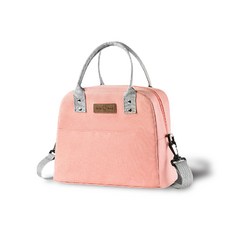 兩用便攜式便當袋 斜背, 粉紅色, 1個