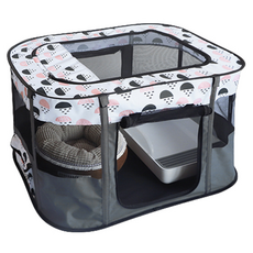 hipidog 嬉皮狗 超大小熊造型寵物遊戲帳篷/圍欄 灰色 四季通用 舒適大空間, 80 x 60 x 55cm, 1個