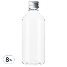 Glassdomae AN320 透明飲料容器 鋁製銀色蓋, 320ml, 8個