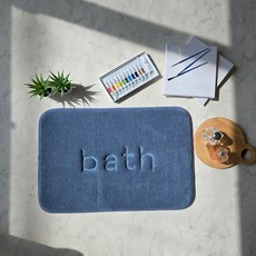 살림테리어 메모리폼 발매트 40 x 60 cm, 블루, 1개