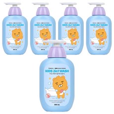 베비언스 리틀카카오프렌즈 키즈 헤어 앤 바디워시 블루, 390ml, 5개