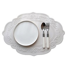 POSIELLA 矽膠防水北歐風餐桌墊, 白色, 430 x 300 x 2 mm