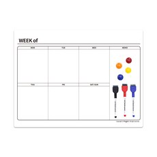 magpia 橫式行事週曆磁鐵白板+白板筆 3入 隨機出貨+圓形磁鐵 4入 隨機出貨