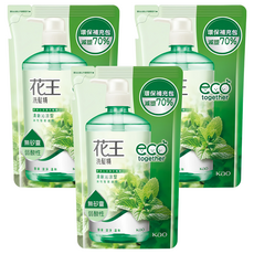 Kao 花王 洗髮精 清新沁涼型 補充包 550ml, 油性髮質適用, 無矽靈, 弱酸性, 3包