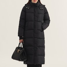 Elsso 女款大尺碼冬季長版鋪棉外套
