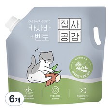 집사공감 카사바+벤토 고양이 모래, 4.53L, 6개, 무향